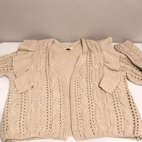 Universal Thread Open Cardigan Cable Knit Ruffle Sweater Size Medium - Picture 13 of 14